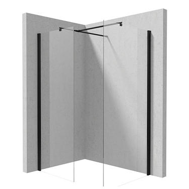 Deante KERRIA PLUS NERO WALK-IN Кабина прямоугольная, стекло прозрачное, черный профиль
