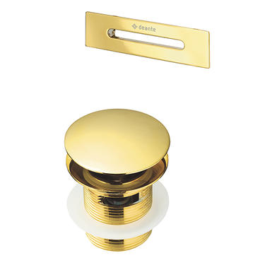 Deante Gold Набор аксессуаров для ванны – клапан Click-Clack и накладка для перелива, золото