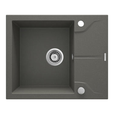 Deante Andante антрацит – мойка 1 чаша с крылом, 590*490*180 мм + сифон SPACE SAVER