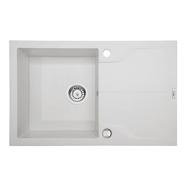 Deante Andante алебастр – мойка 1 чаша с крылом, 780*490*180 мм + сифон SPACE SAVER