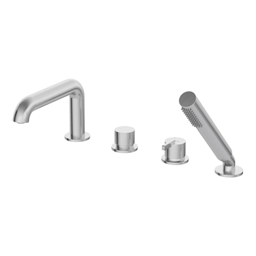 Deante Silia Steel Смеситель для ванны врезной на 4 отверстия, браш. сталь