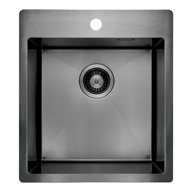 Deante Olfato Precious Titanium – мойка стальная 1 чаша, 450*505*200 мм + сифон Space Saver, титан