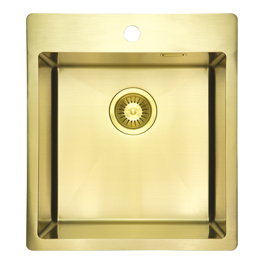 Deante Olfato Precious Gold BR – мойка стальная 1 чаша, 450*505*200 мм + сифон Space Saver