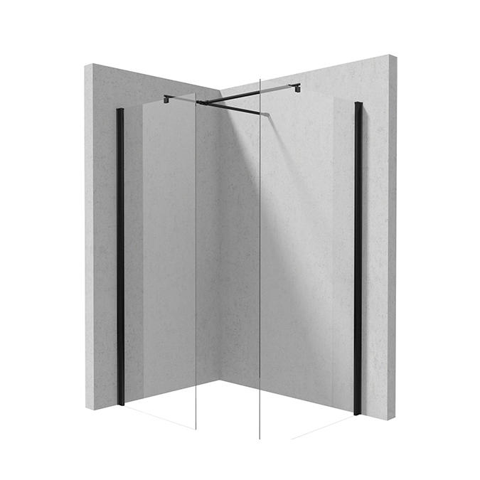 Deante KERRIA PLUS NERO WALK-IN Кабина прямоугольная, стекло прозрачное, черный профиль
