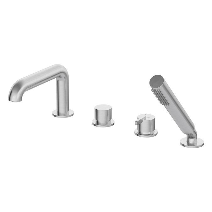 Deante Silia Steel Смеситель для ванны врезной на 4 отверстия, браш. сталь