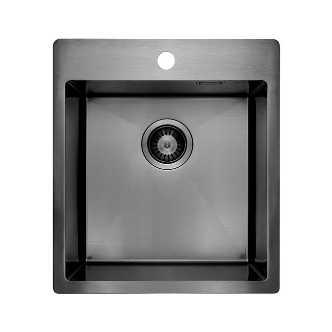 Deante Olfato Precious Titanium – мойка стальная 1 чаша, 450*505*200 мм + сифон Space Saver, титан